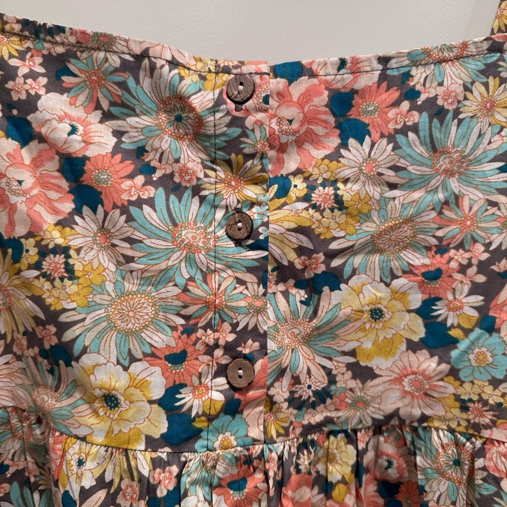 NWT SM Wardrobe‎ Sleeveless Cotton Colorful Floral Dress Size Medium - Picture 5 of 9